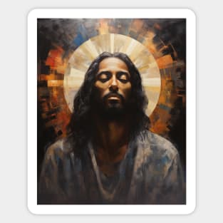 African American Art Black Jesus Christ in Prayer Sticker